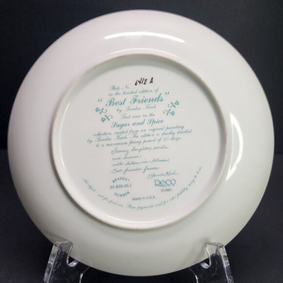 Best Friends by Sandra Kuck Collectors Plate - Sugar and Spice 1993 - Picture 4 of 6